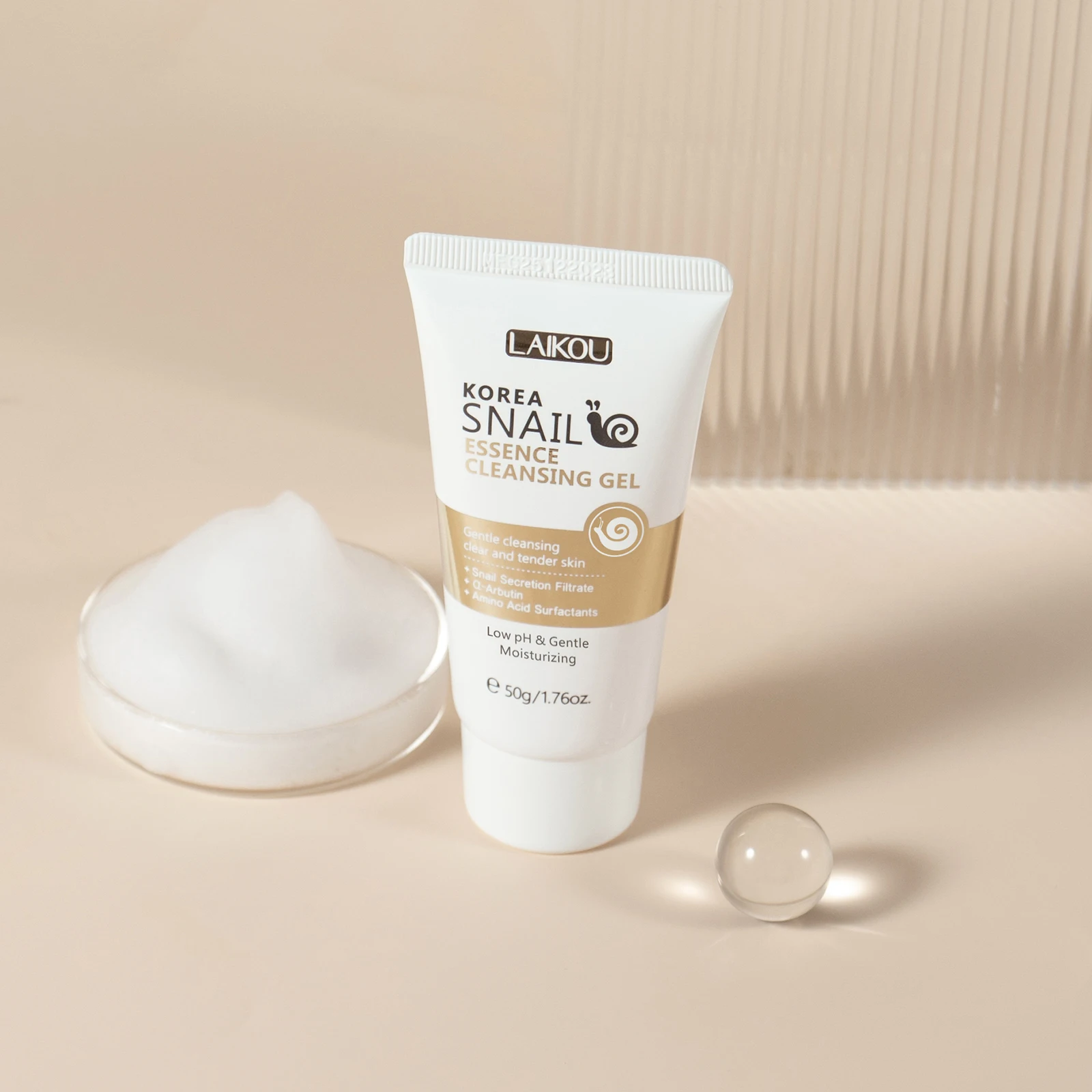 Private Label Female Beauty Product Snail Mucin Facial Cleanser Gel Deep Cleansing Foam Korean Skin Care Products