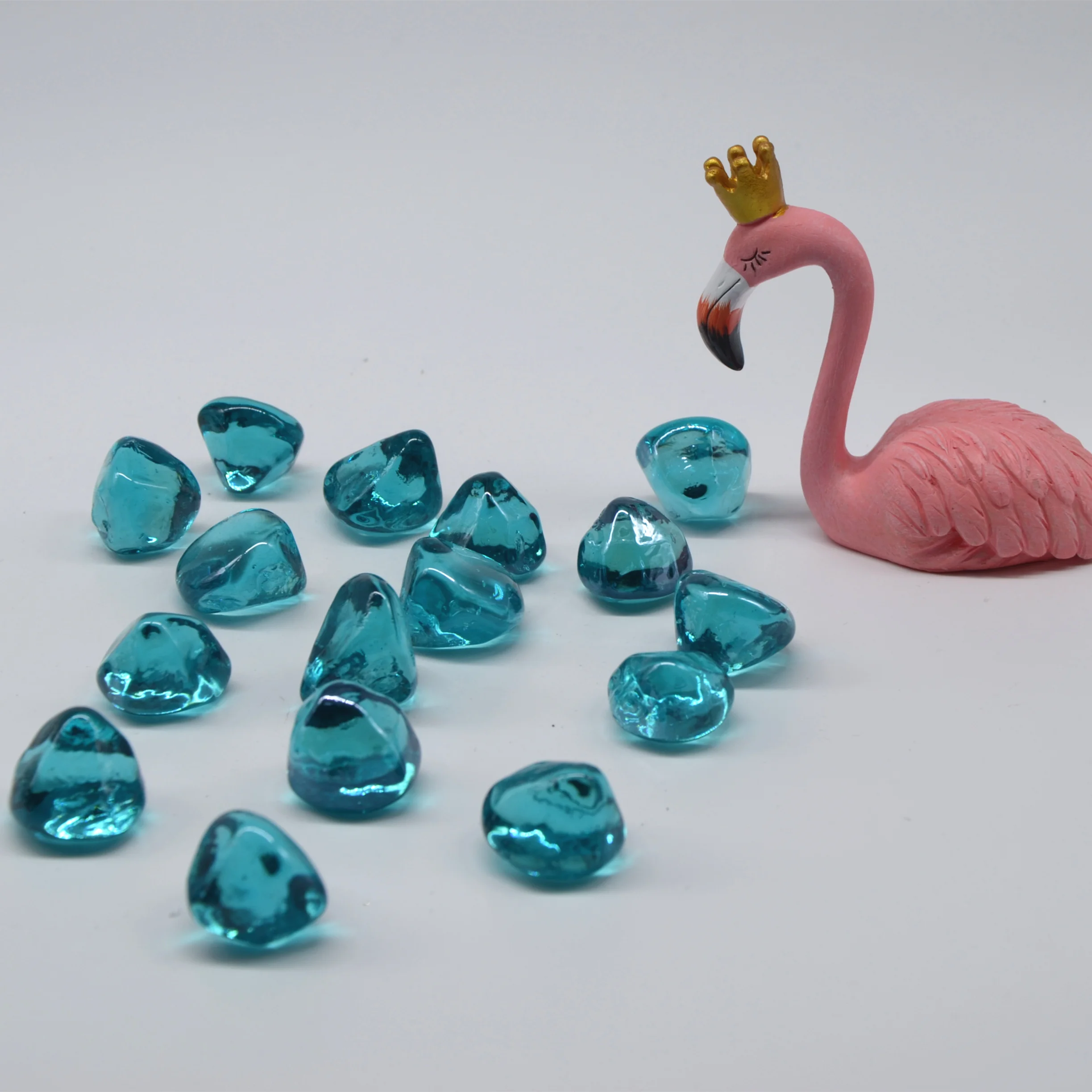 Производитель бриллиантовых камней небесно-голубого цвета стеклянные камни для камина и озеленения сухих