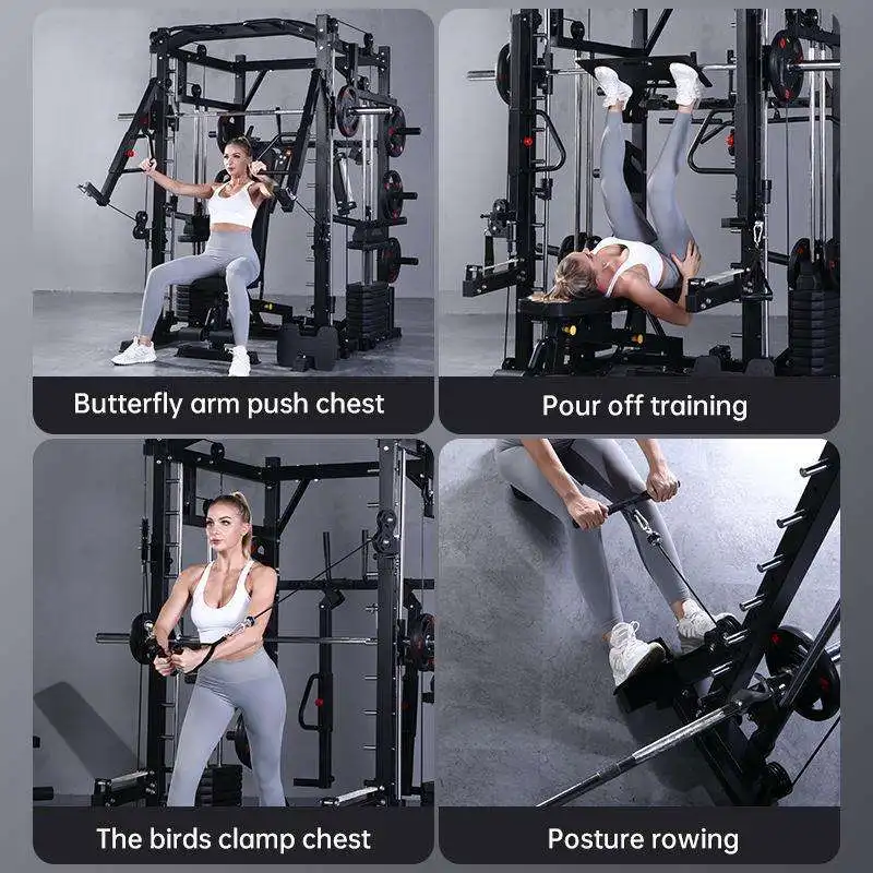 Dinuo OEM/ODM Multi functional Trainer Smith Machine Station Home Using Gym Half Cage Power Rack