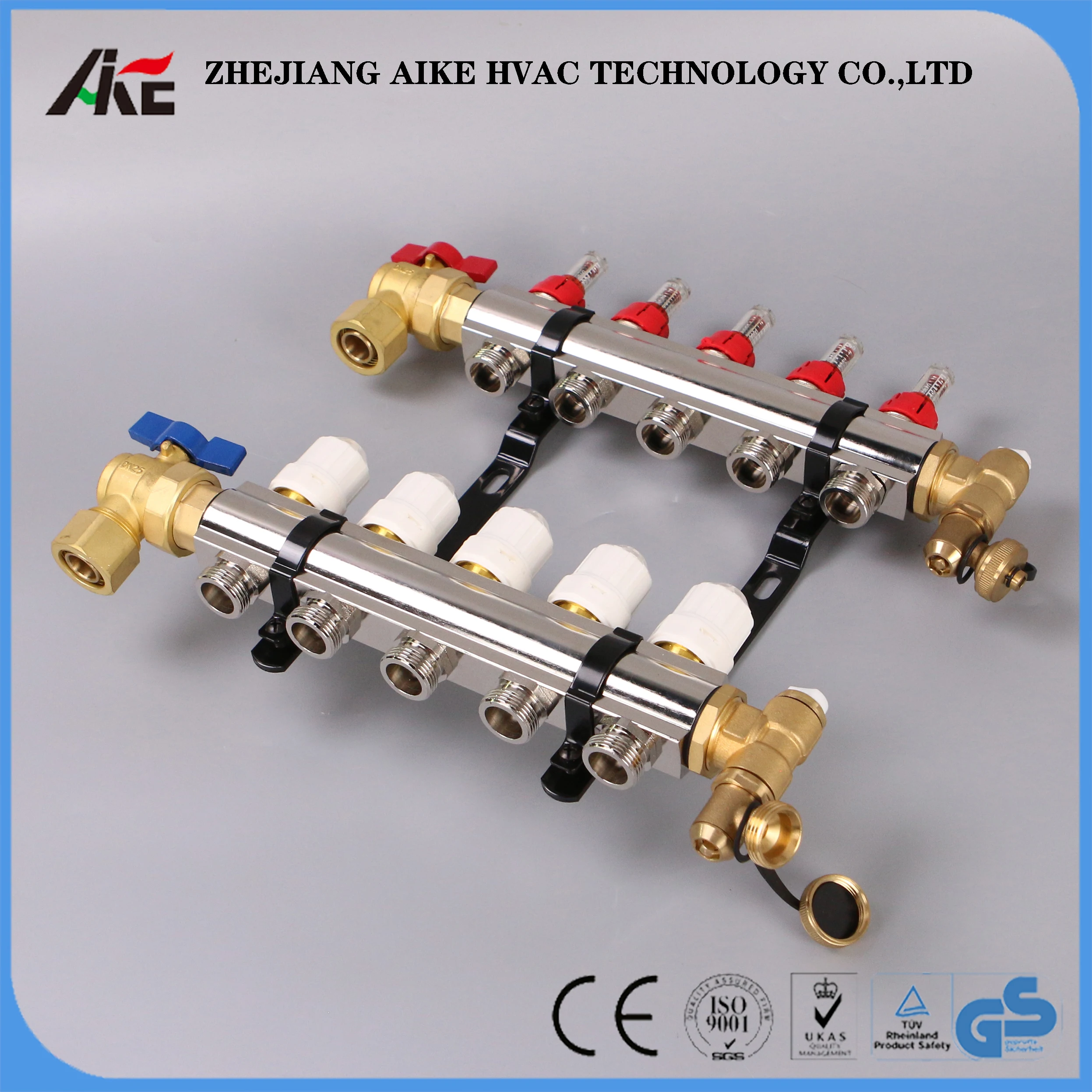 hot sale factory price brass valve kit manifold for radiant underfloor heating brass manifold