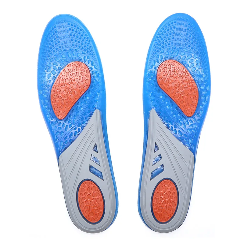 Suitable for running shoes soft TPE material anti-fatigue orthopedic flat heel gel sports insoles