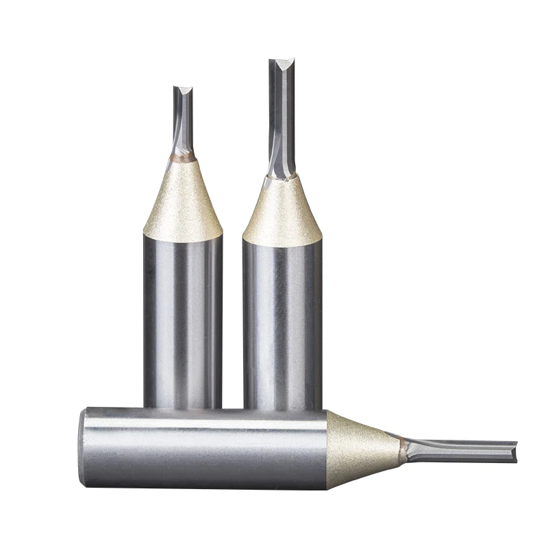 HUHAO Wood  TCT Carbide CNC Milling Cutter 1/2 1/4 Shank Straight Router Bit for MDF Woodworking 5269