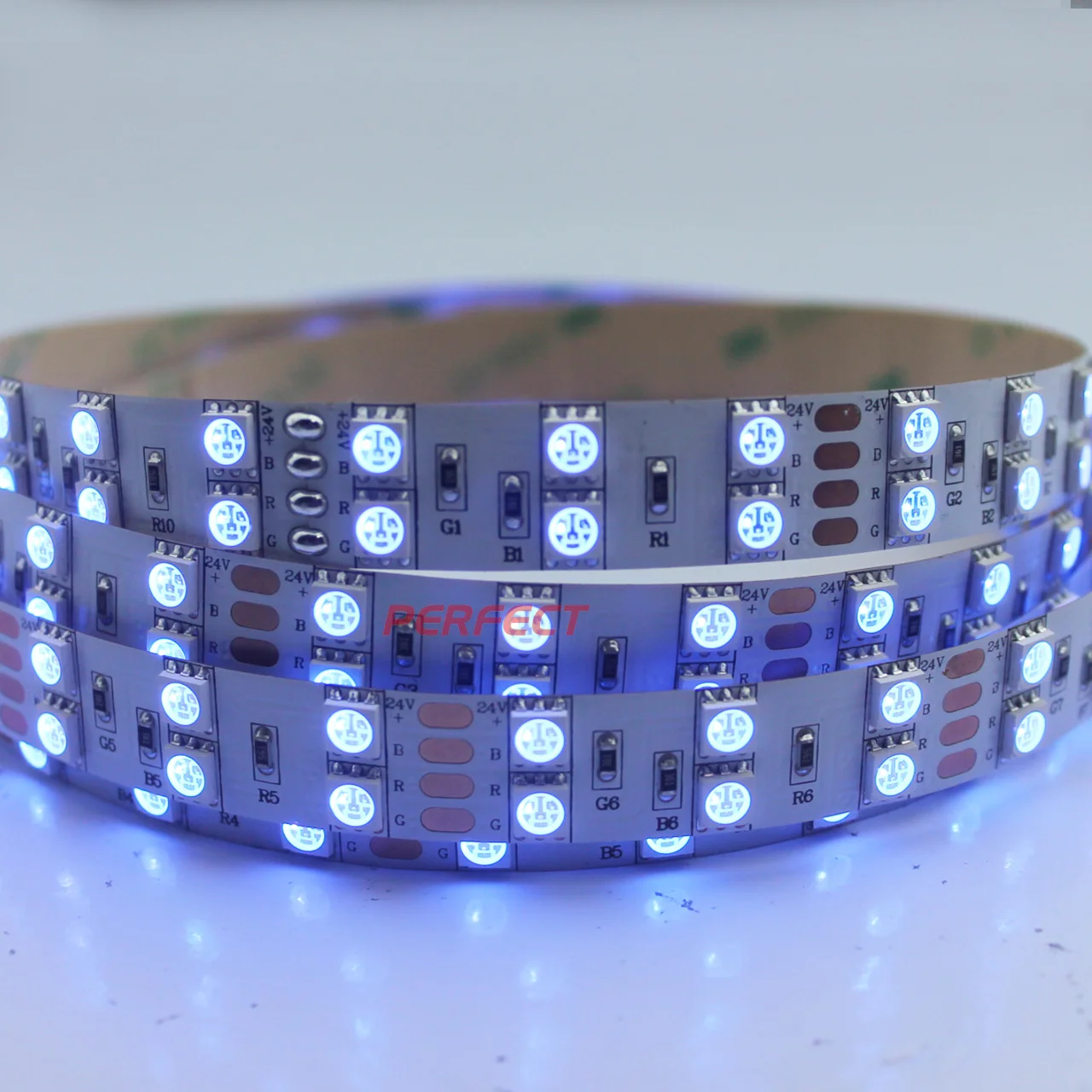  Высокая мощность 28 8 Вт/м двухрядная SMD 5050 RGB 120 светодиодов на метр 50 мм режущая Светодиодная