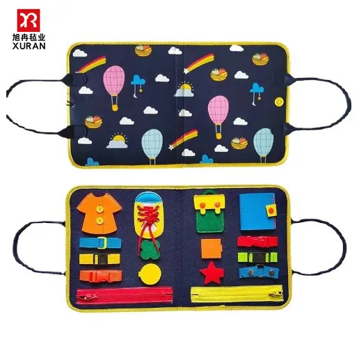 Montessori Early Educational Travel Basic Skills Activity Toy Felt board Felt Busy