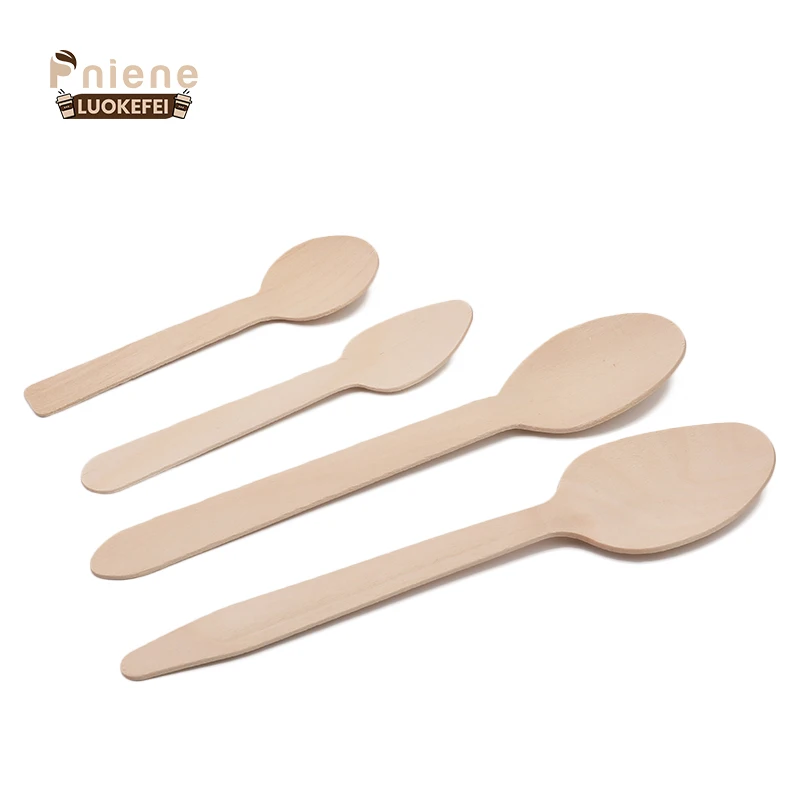Hot Sale New yogurt small wooden spoon Natural Durable wooden disposable spoon