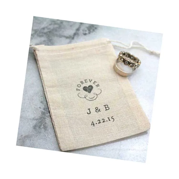 Персонализированная сумка из хлопка блеска муслина обручального кольца