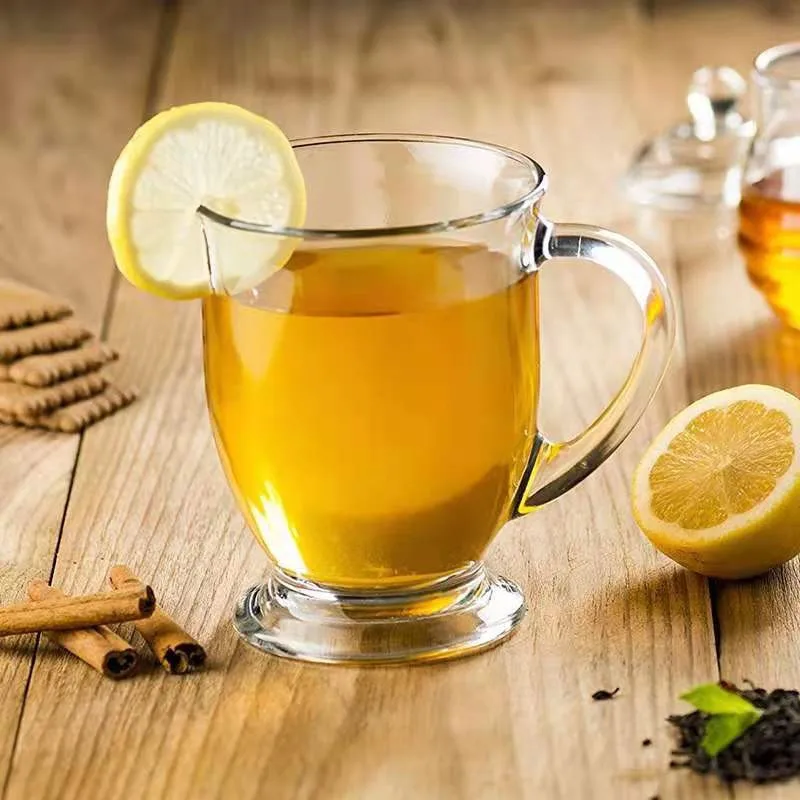 Glass Milk Cup with Handle High Sense Transparent Water Cup Large Capacity Glass Cold Drink Cups Soda Bubble Coffee Mug