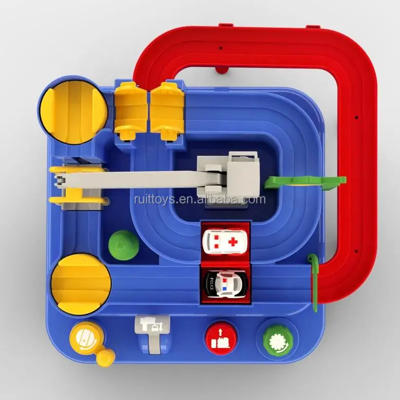 New Kids Adventure Game Rescue City Toy Friction Racing Slot Car Track