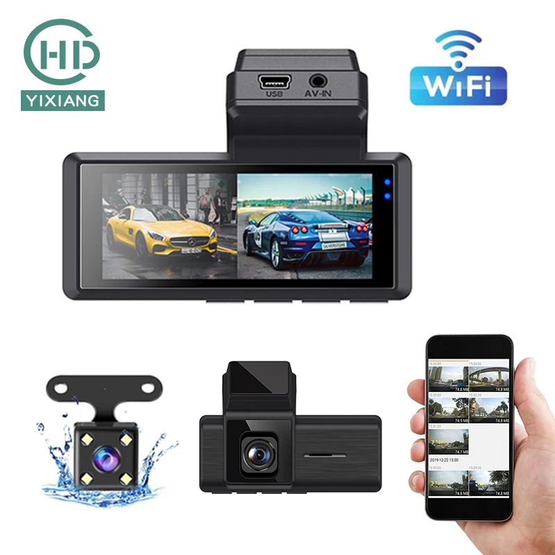 WiFi видеорегистратор 1920*1080P передний и задний dvr Автомобильная камера WDR сенсорный экран Full HD видеорегистратор с ночным видением FHD