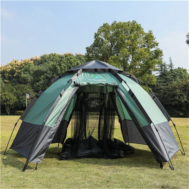Polyester oxford fabric  5 person double camping easy up tent camping gear for camping price