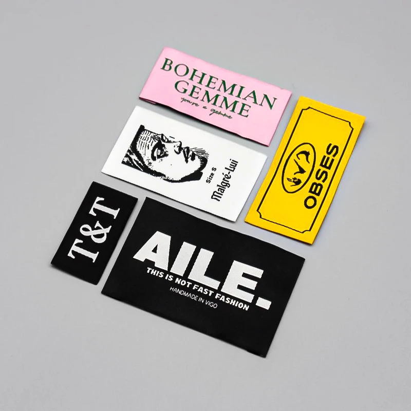 Custom Women Clothing Label Damask Logo Tag for Clothing Wholesale Garment Labels