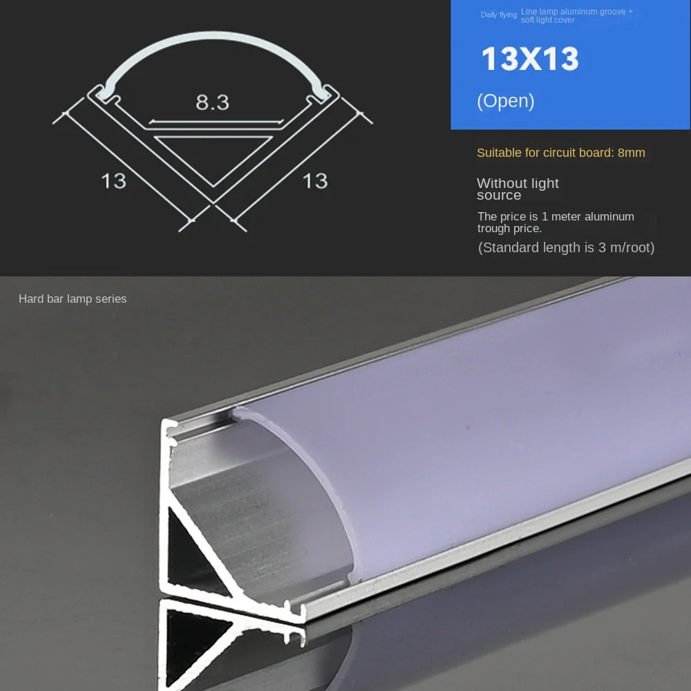 Ceiling Cabinet Strip Lighting U Channel Extrusion Black Surface Recessed Corner Gypsum Wall Plaster in LED Aluminum