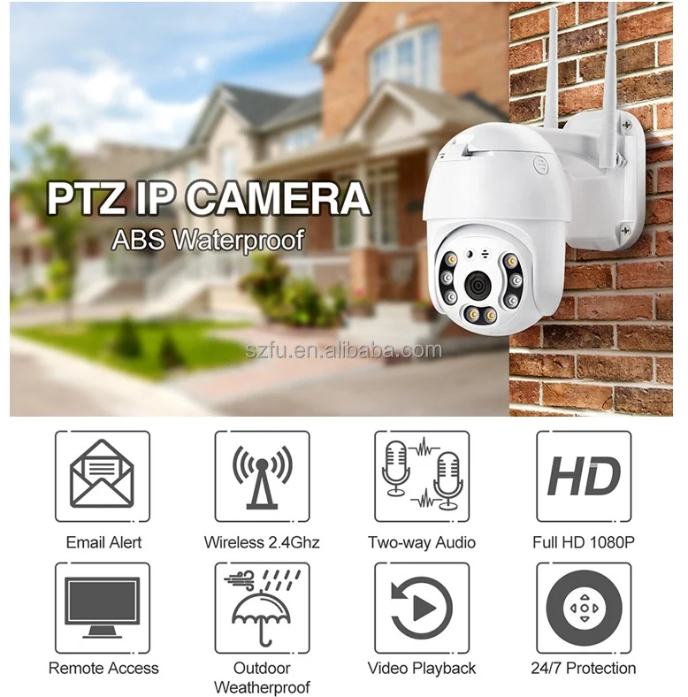Two Way Audio 1080P 128GB Infrared Zoom Wifi Outdoor 360 Degree Dome PTZ Camera