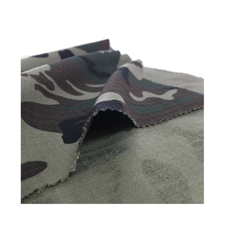 factory wholesale knit fabric printed cotton Spanish woodland camouflage fabric