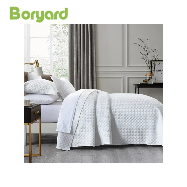 BORYARD High-end Technology Manufacturing Bedding Bedroom Decor Reversible Coverlet Embossed Quilt Bedspread