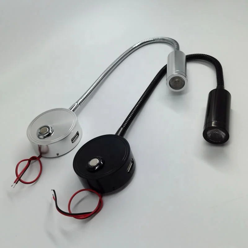 USB Type C charge Touch Dimming DC12V 24V  Caravan wall mount bedside 12V 24V flexible LED reading light