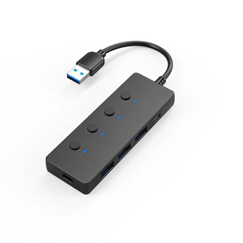 Highly recommend 4 in 1 USB 3.1 hub support separate control swith Type C Hub Adapter with DC power  laptop docking station