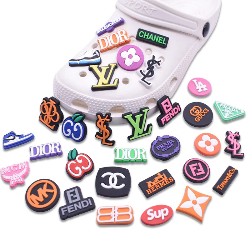 2022 New Wholesale Popular Custom Designer Rubber Brand Croc Shoe Charms DIY For Croc Soft PVC Charms Decorations Accessories