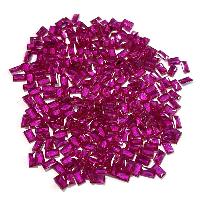 Wholesale Price Corundum 5# Baguette Shape Machine Cut Loose Gemstone Synthetic Corundum Stone