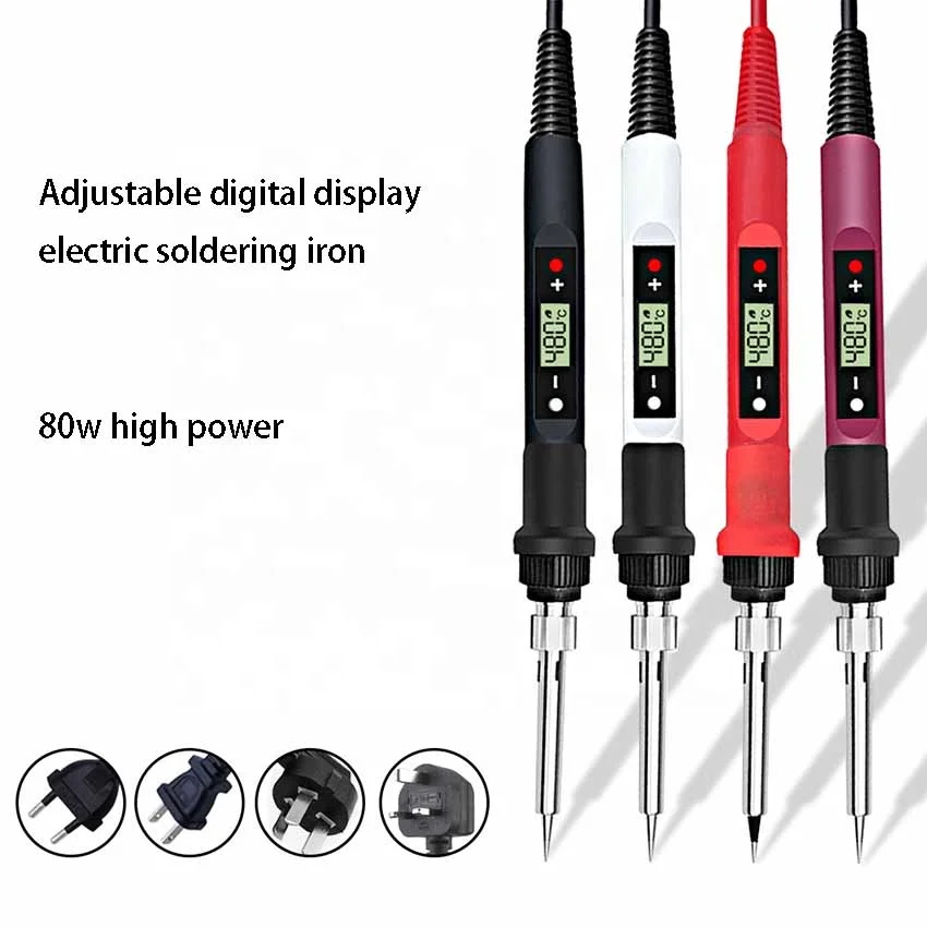 Soldering Iron Tools 80W Portable Lcd Display Adjustable Temperature Welding Rods Electric Soldering Irons