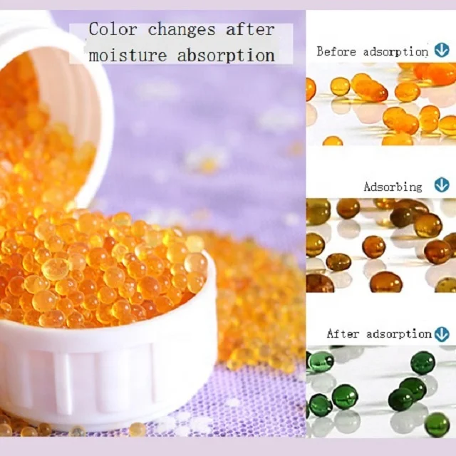 Blue orange indicating transparent package silica gel for transformer