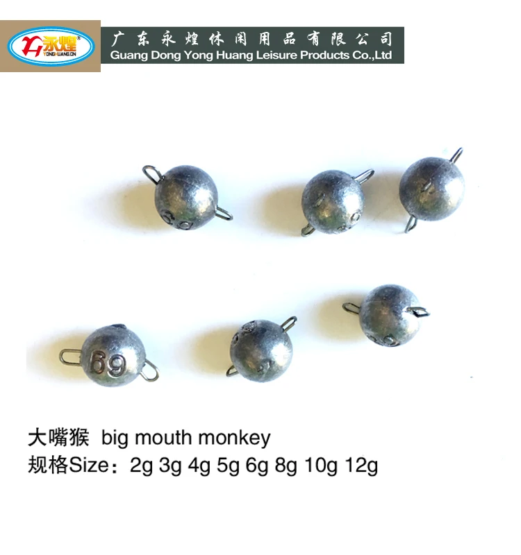 Wholesale 2-12G Fishing Cheburashka Sinker Jig Head Ball Drop Shot