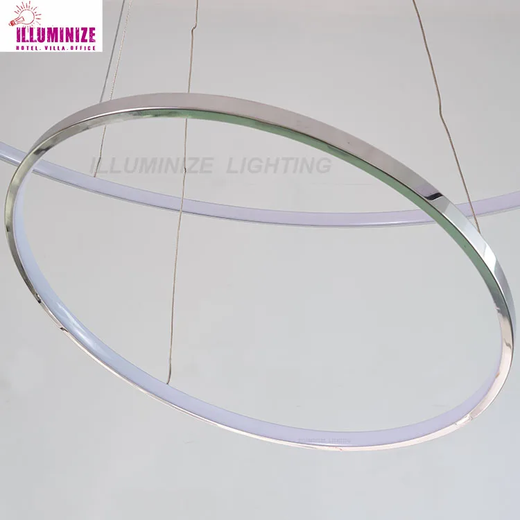 Modern Creative LED Ceiling Lighting Fixture Ring Circle Chandeliers Lamp Decorative Light for Living Room