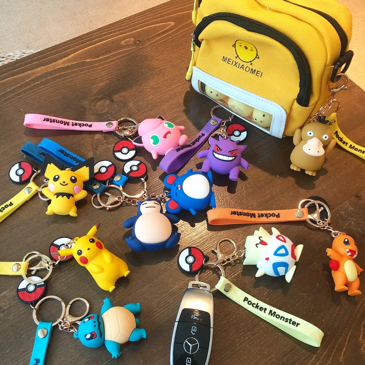 Wholesale 3D Pikachu Anime Cartoon Soft Rubber PVC Keychains Custom Logo Manufacturer Key Chains For Bag Promotion Gifts