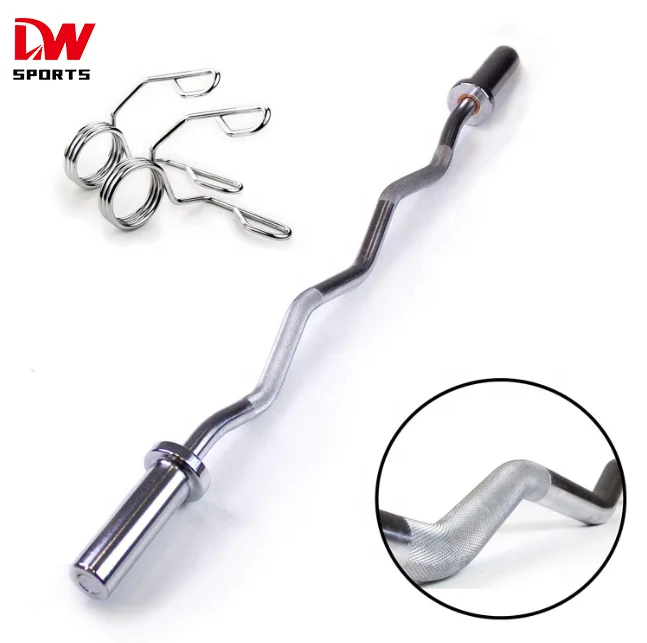 DW Sports Crossfitness Bar Competition Barbell Curl Bar with Spring Collars Gym Weightlifting 4ft Steel Unisex Universal 1.8 M