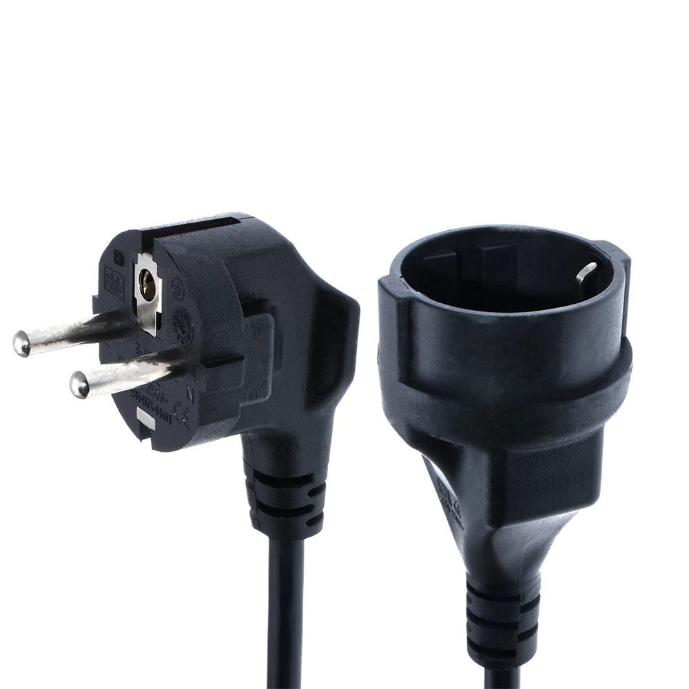 EU European Power Extension Cord,Germany Male to Female Power Extension Cord Cable for PC Computer PDU UPS 0.5M 16A 250V