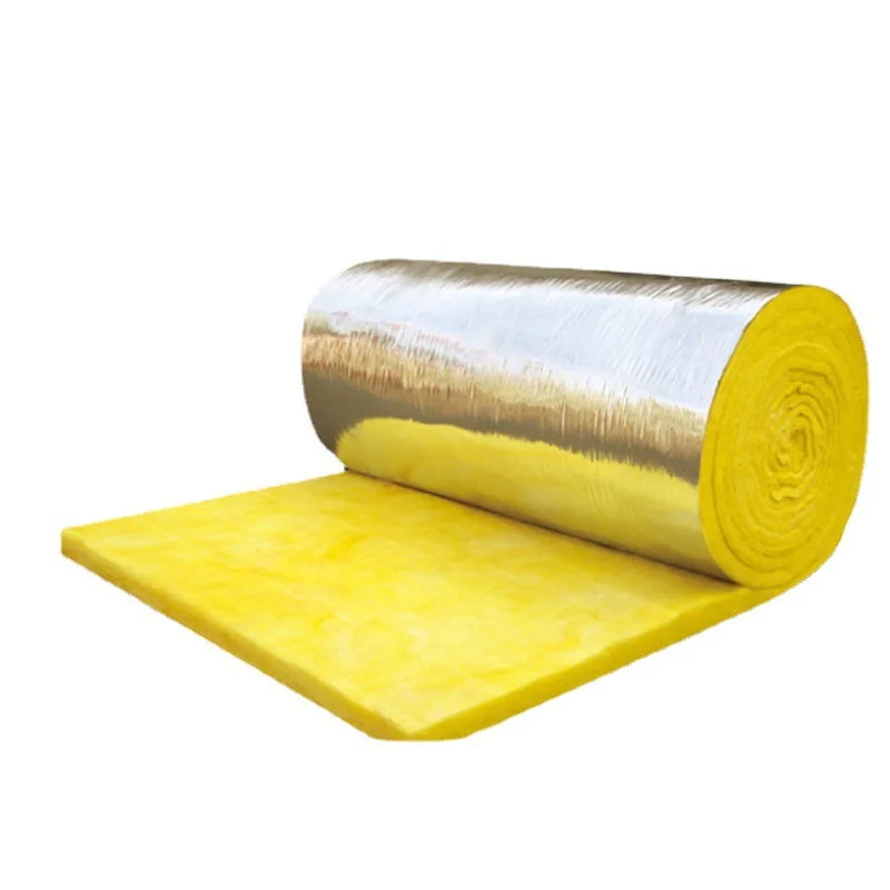 Custom glass wool roll with aluminum foil thermal isolation fiberglass wall insulation glass wool