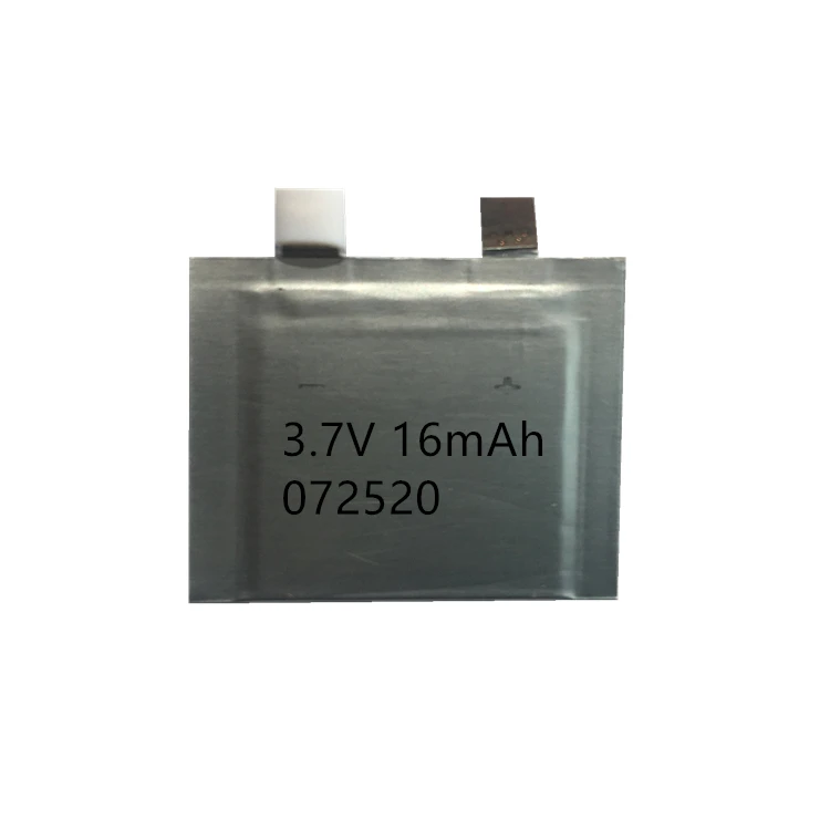 072520 new model 3.7V 16mAh ultra thin lipo battery cell thickness 0.75mm 072520