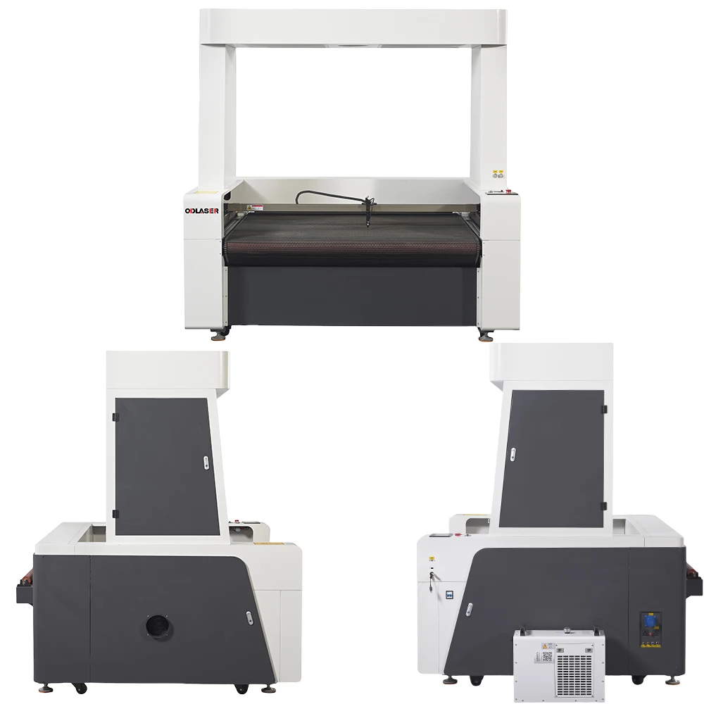 100W 1610F-CCD Co2  Fabric Cutting Machine for Synthetic leather, Artificial leather, Cloth and Fur.