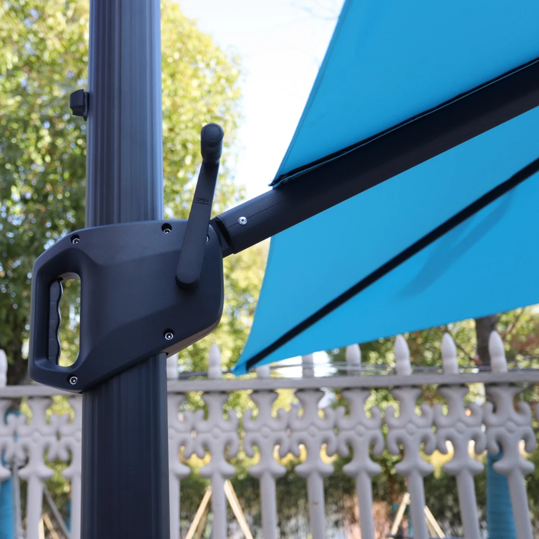 Sombrillas Patio Cantilever Large Garden Outdoor Parasol Umbrella with Solar Lights