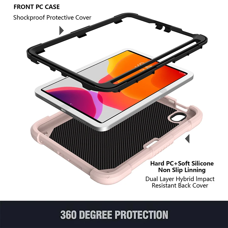 New Design Tablet Case Butterfly Flat 360-degree Shockproof Cover Drop-proof Protective Case for iPad mini 6 5 4 Air 4 10.2 10.9