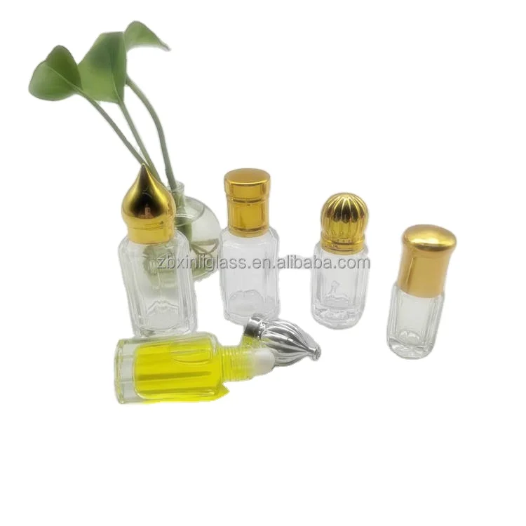 3ml  6ml 10 ml 12ml  octangle  attar Glass Perfume bottle  essential oil roller ball bottles