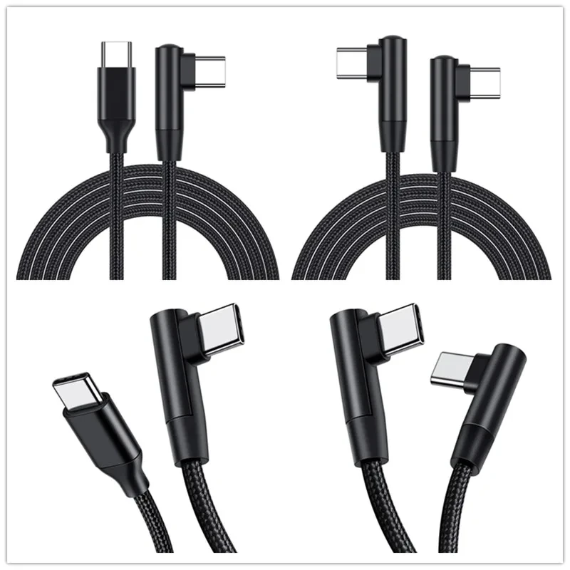 90 Degrees 0.5m/1m/2m/3m 3A Quick Charger 90 Degrees USB Type C to USB C Cord PD Cable For Samsung Huawei Xiaomi Redmi Macbook