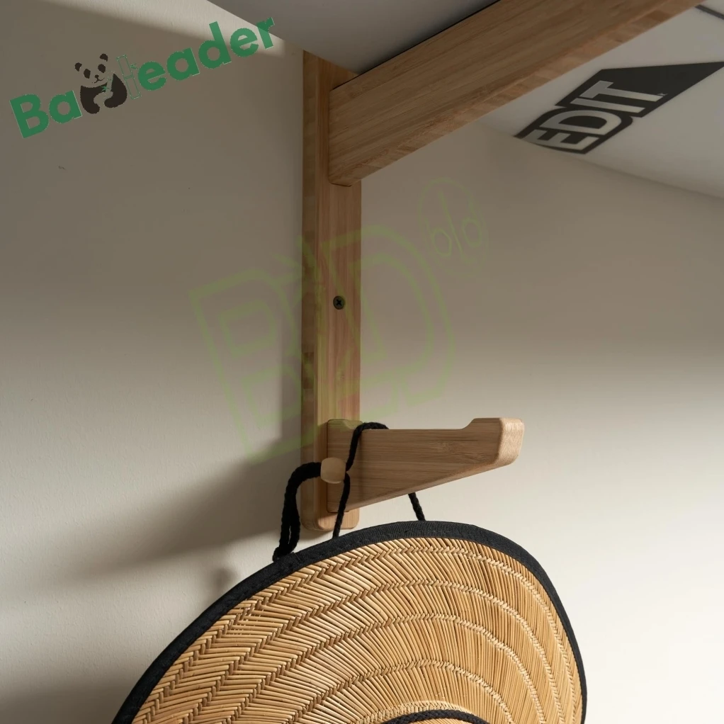 ODM/OEM Bamboo Surfboard Storage Rack Multi-Purpose Bamboo Snowboard Organizer Wall Mount Bamboo Skateboard Display Holder