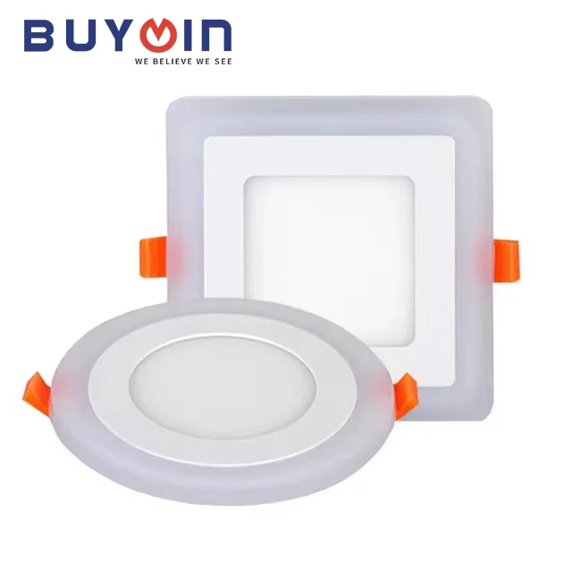 Zhongshan 110V 220V lampara led ceiling Lights 3+3w 6+3w 12+4w Smart downlight lamp 18+6w Double Color PLAFON led panel square