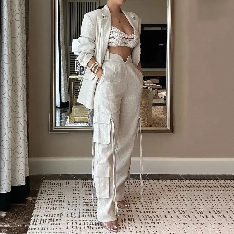 S-2XL  Summer casual top and pants set New street jacket Fashion Hot Girl Solid Color 2-piece Set