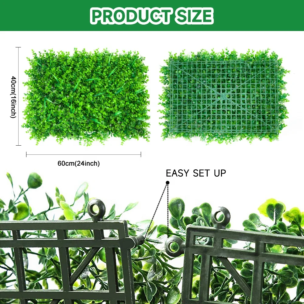 Diversiform artificialfence hedge screen fireproof boxwood panel plant grass wall