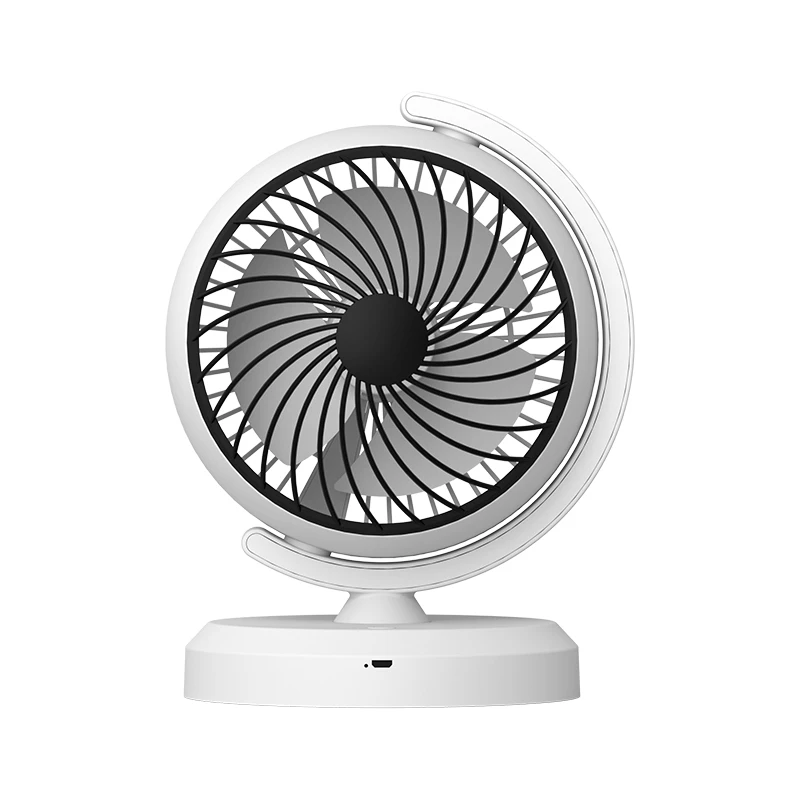 360 degree rotation Desktop fan touch control switch rechargeable desk fan portable folding table fan with led light accept OEM