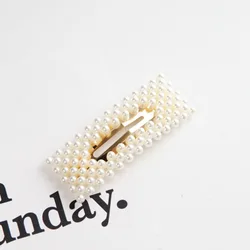 Newest Design Luxury Imitations Pearl Hair Clip Round Shape Square Shape heart Shape Star Pearl Hair pin for women