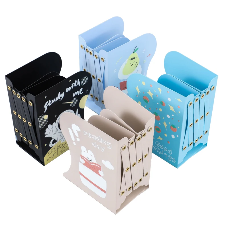 Expandable Bookcase Desktop Bookends Stand Holder Adjustable Book Storage Organizer for Kid Children Student