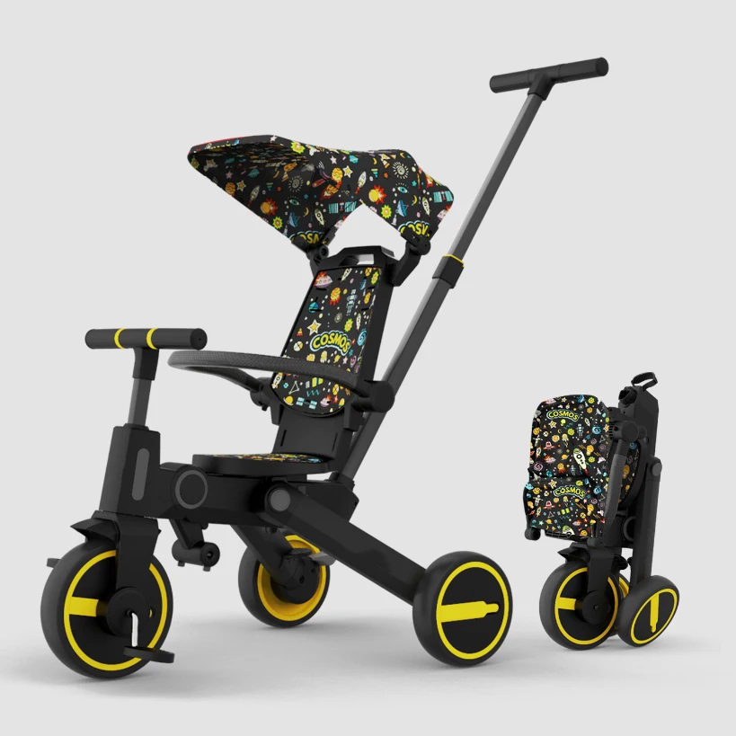 BEBELUX 2022 Factory Wholesale Hot Kick Portable Safe 3 Wheel Car Baby Walker 1-6 Years with Back Seat for Tricycle