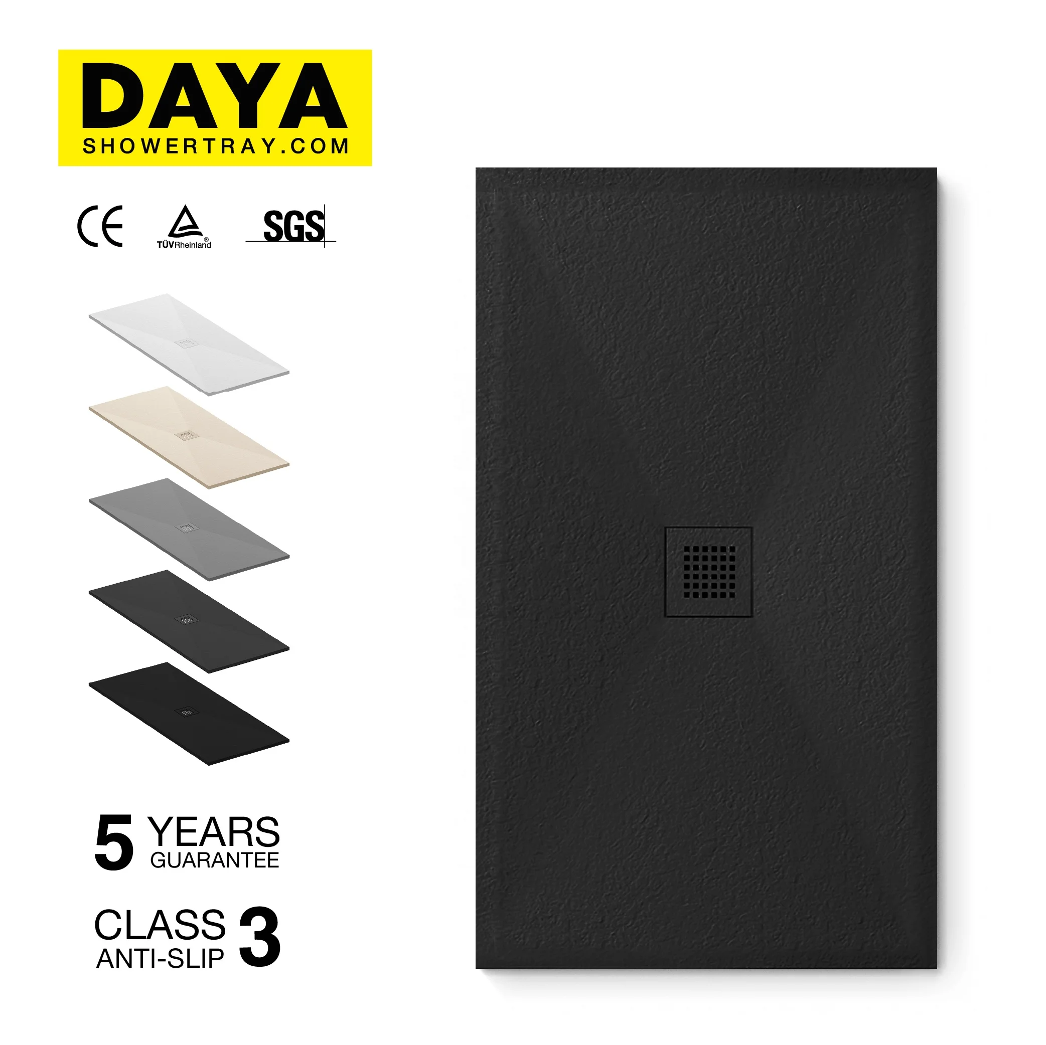 Black stone color shower tray
