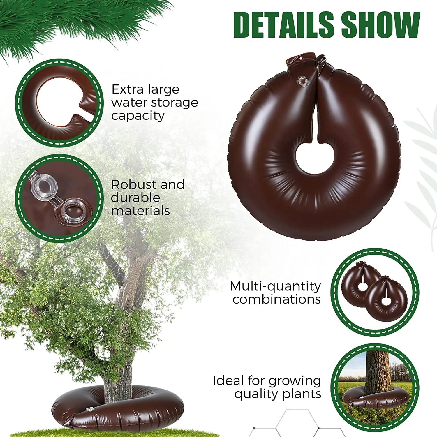 15 /20 Gallon Garden Plant Water Saving Irrigation Ring Automatic Tree Watering Ring for Slow Release Drip Irrigation System