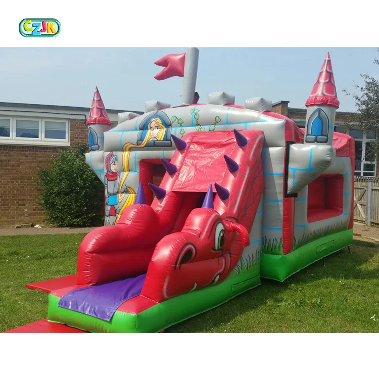 cheap inflatable purple dragon jumping bouncing castle bouncer slide for sale