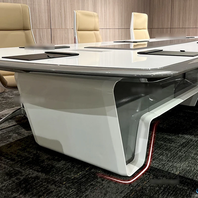 Modern Meeting Room Office Desk 12 Feet Conference Room Multi Person Wooden Big Conference Table And Chairs