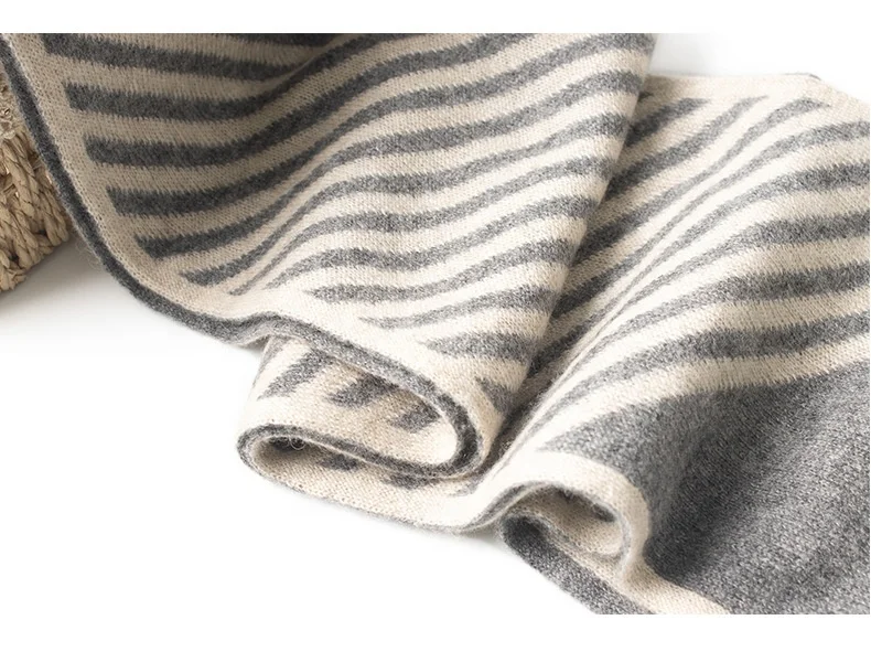 multicolor stripe knit women cashmere scarf custom winter fashion soft ladies cashmere scarves shawl